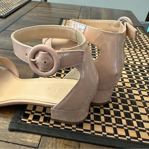 J. Crew Pink Blush Cross-Strap Patent Leather Sandals Women’s Size 6.5 - Picture 4 of 13